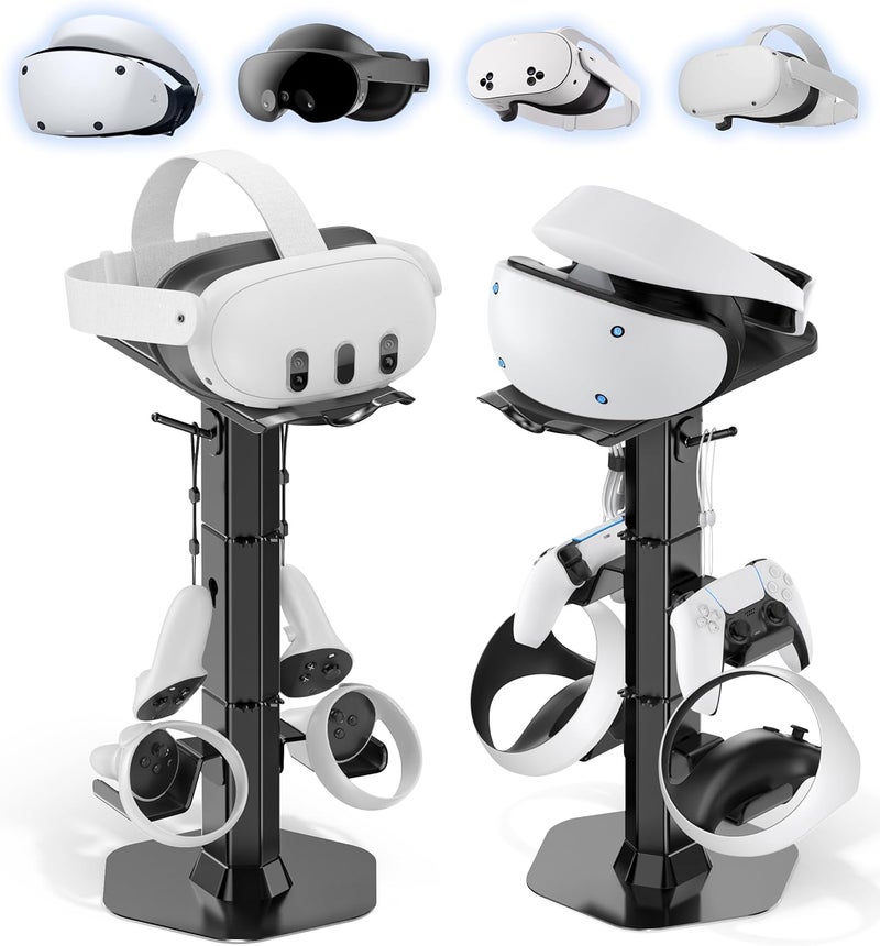Kosker Headphone & Controller Stand with VR Headset Holder for Desk, Universal Gaming Controller & Headset Holder for PS5/Xbox/PSVR2/Meta Quest Pro/3/2, Headphone/Controller/VR Storage with Cable Organizer - Image 1